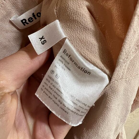 Reformation Champagne Cream Peppermint Ruffle Wrap Maxi Dress - Picture 5 of 5